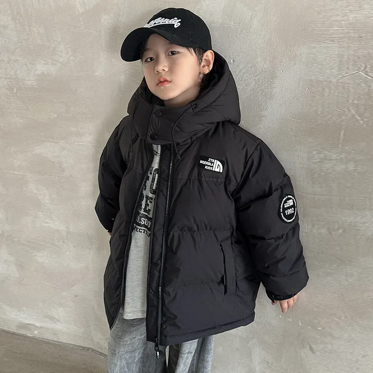 男童羽绒服冬装2024新款中大童白鸭绒加厚外套冬季儿童时髦炸街潮