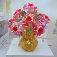 手工制作渐变花开富贵发财树材料家居摆件饰品diy仿真花材料包