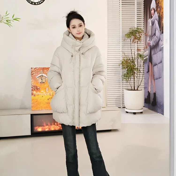 2025冬季气质中长款女士加厚宽松保暖面包服羽绒服女U311093N