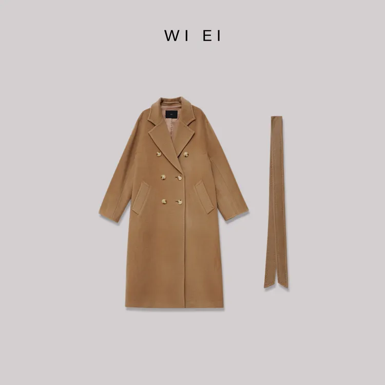 《WI EI》101经典 801系列 手工供针 双排扣 大衣 23729