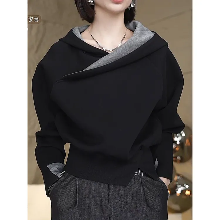 名媛风时尚洋气高档个性百搭卫衣2025秋季新款长袖保暖小众卫衣潮