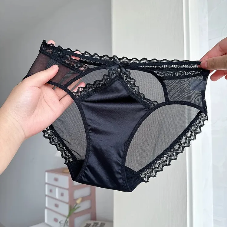 Mimi Angel法式华尔缎轻奢新款春季内裤女时尚少女内裤性感镂空