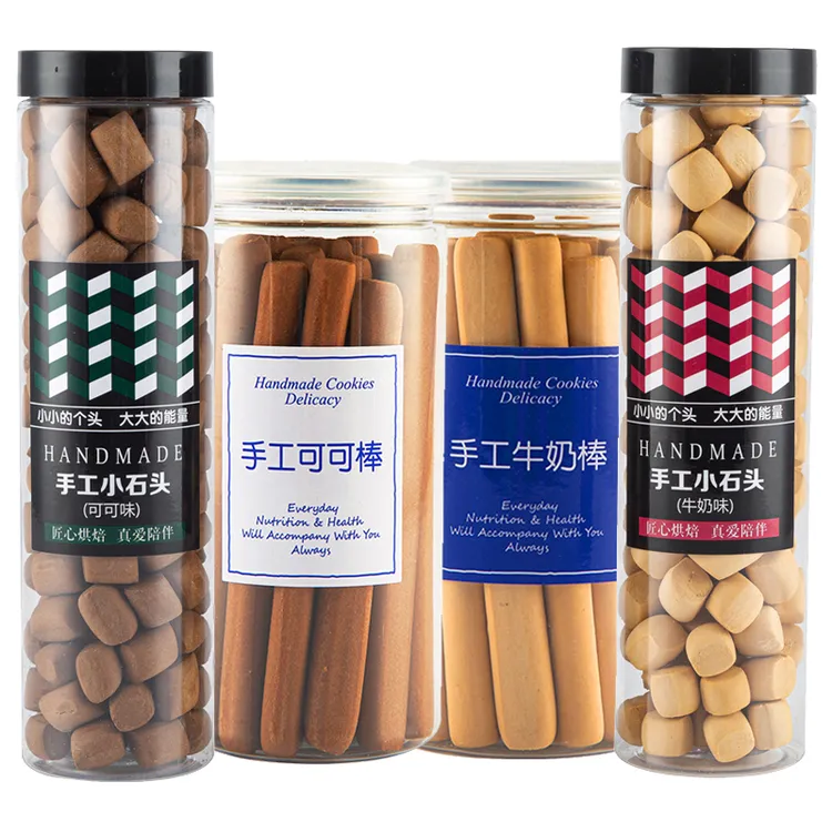 长条手工硬牛奶棒磨牙棒饼干罐装儿童小石头手指饼零食大人阿拉棒