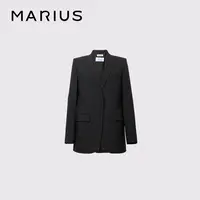 MARIUS"比萨"简约时尚休闲高质感经典戗驳领一粒扣双袋盖女士西装