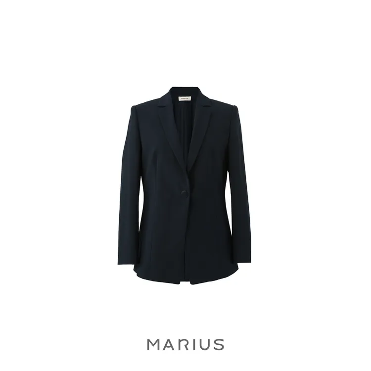 MARIUS美利奴绵羊毛气质时尚四合扣平驳领经典H型收腰版西装套装