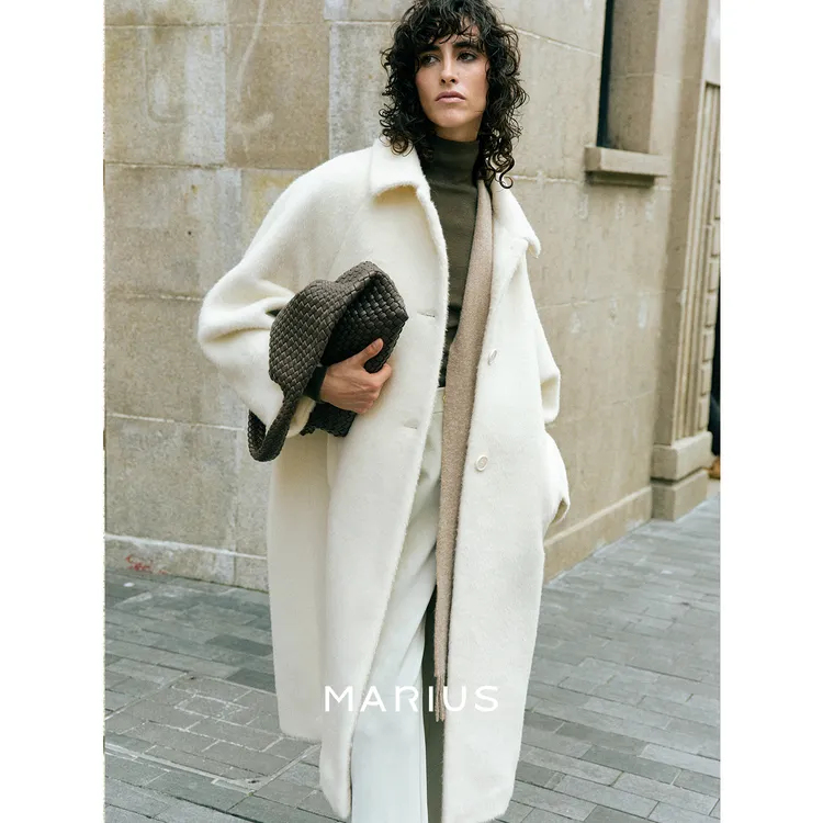 MARIUS"鸵鸟蛋"王炸口碑巴卡系列之秘鲁INCA羊驼毛保暖茧型大衣