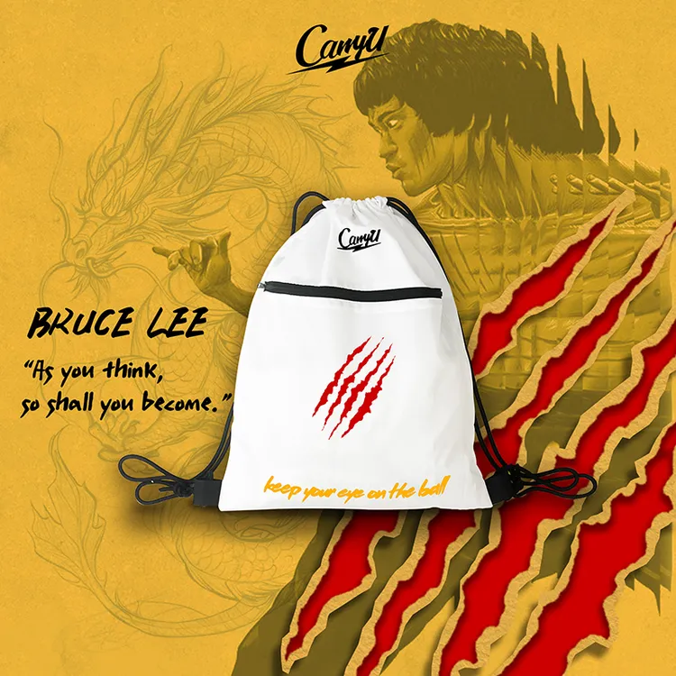 CarryU男女运动休闲李小龙抽绳鞋袋PU防水涂层便携收纳包防水隔层