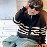 2025春秋男童毛衣开衫外套冬款针织衫韩版中大童时尚开衫外套