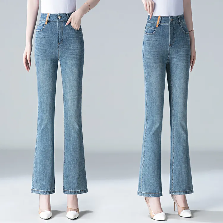 喇叭牛仔裤女夏季新款高腰修身显瘦薄款微喇叭裤子百搭马蹄裤子女