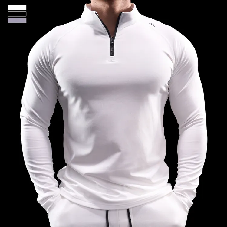 霸道肌肉 男士运动健身上衣跑步训练服秋冬长袖T恤速干衣服冬季男