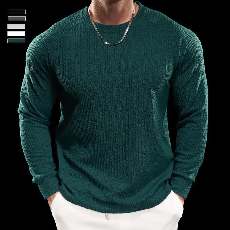 霸道肌肉 男士运动健身房上衣跑步训练服秋冬圆领休闲长袖T恤男款