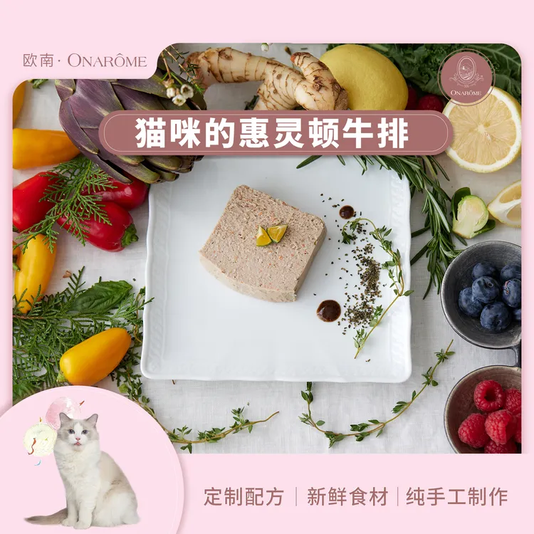 欧南猫咪惠灵顿牛排 75g/包 新鲜现做 法式烘焙 猫咪主食鲜食罐头