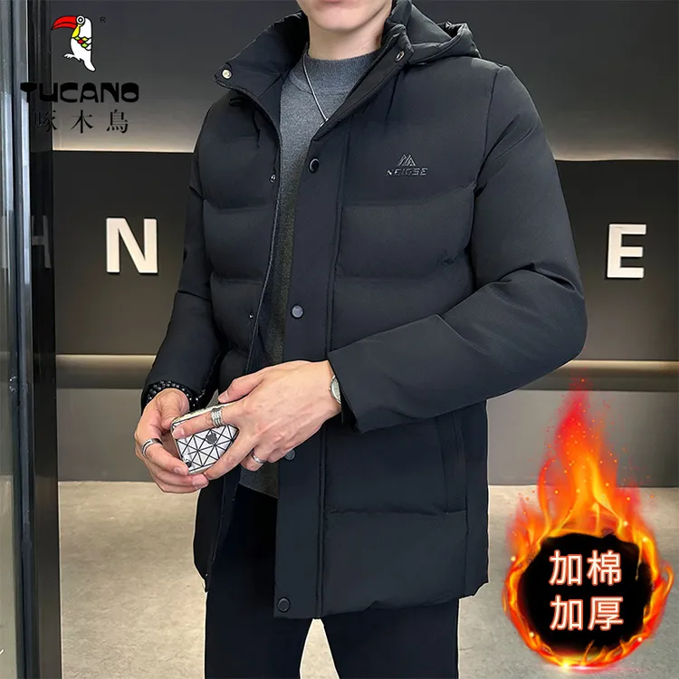 啄木鸟新款男士运动休闲秋冬季加厚保暖棉袄宽松立领外套棉衣棉服