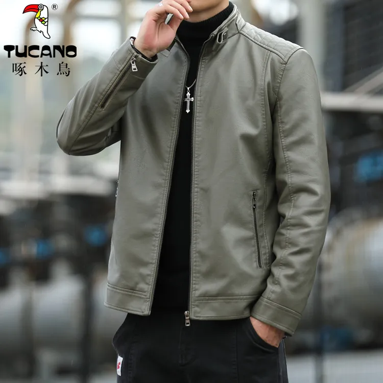 TUCANO/啄木鳥爆款新款夹克男士皮衣潮流休闲时尚高端男装皮外套a