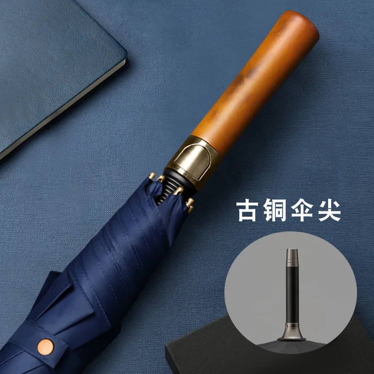 长柄高尔夫直杆伞商务大款纯色晴雨遮阳伞印LOGO半自动抗风便捷