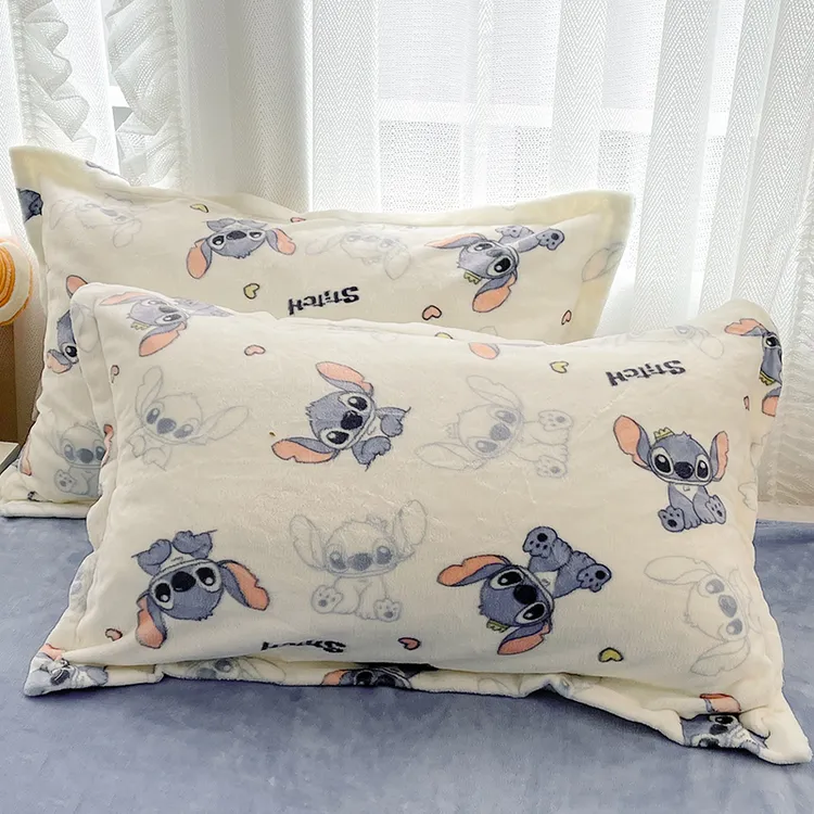 冬季保暖牛奶绒枕套可爱双面绒信封款套枕加绒亲肤柔软单只枕套