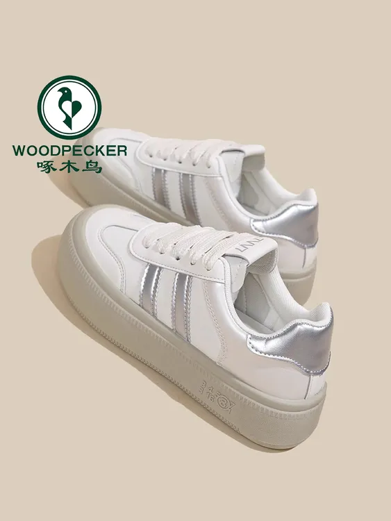 啄木鸟厚底小白鞋女2025春季新款爆款学生百搭时尚板鞋运动休闲鞋