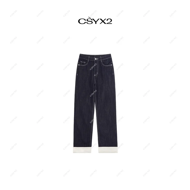 CsyX2-2025S/S早秋新款原色卷边裤脚牛仔裤SC-0286