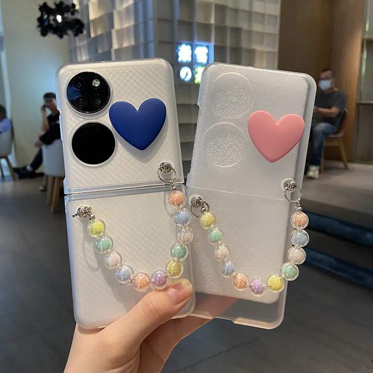 适用华为pocket2手机壳折叠屏简约手链磨砂透明P50POCKETS保护壳