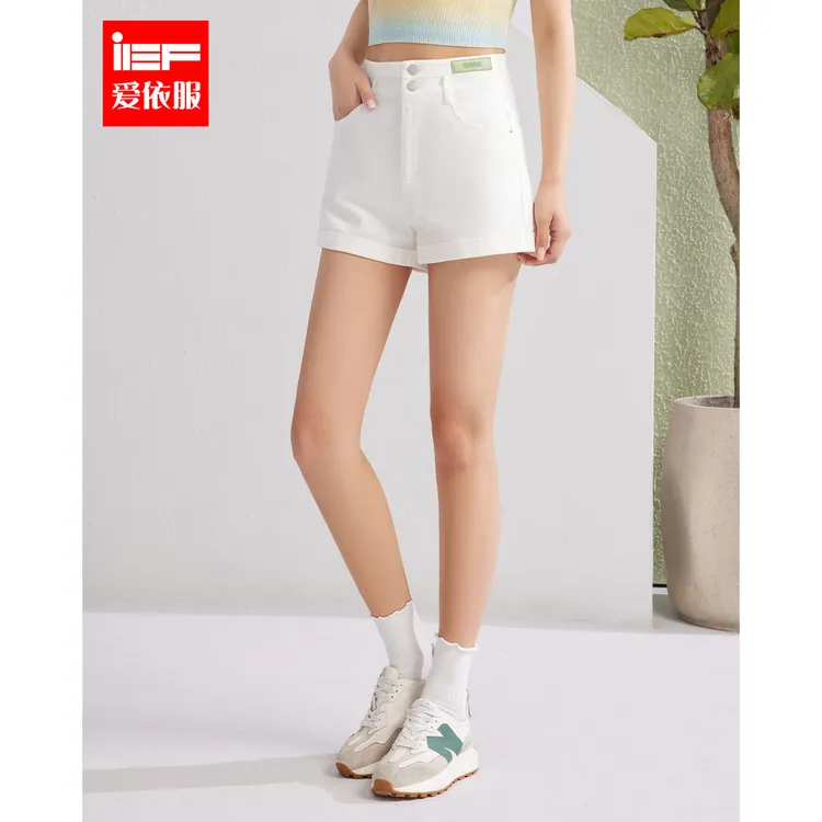 IEF/爱依服裤子2025夏季新款韩版时尚简约纯色休闲百搭显腿长短裤