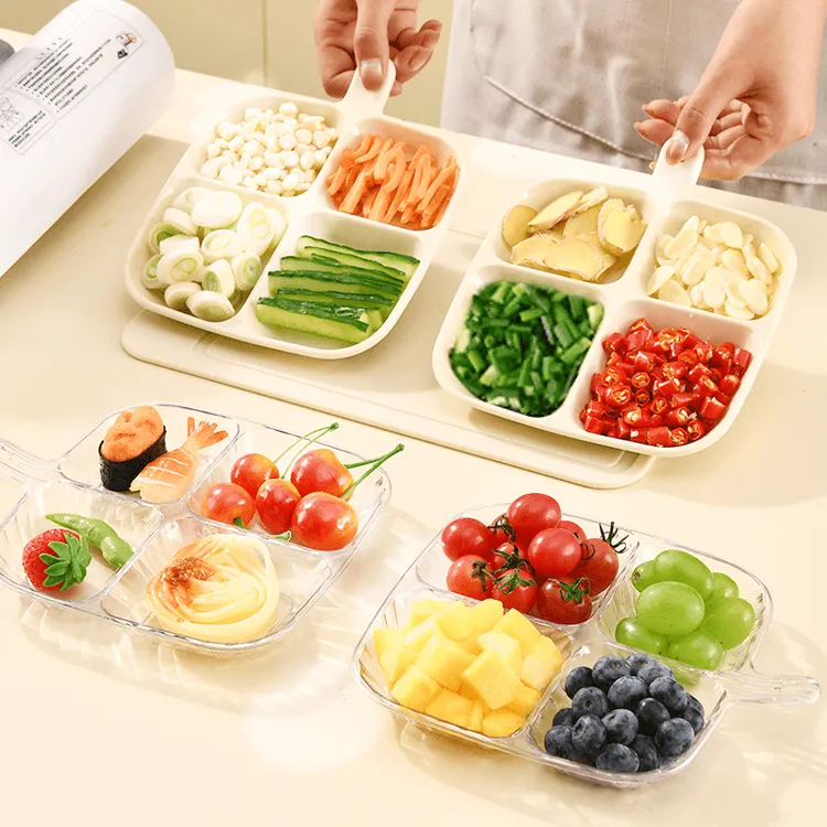 【拍一发四】备菜盘火锅酱油蘸料配菜收纳盘厨房配菜盘分格小碟盘碟