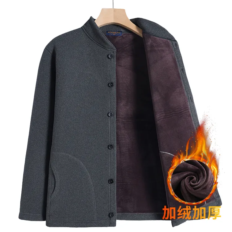 中老年男士棉袄外套秋冬季爸爸装保暖衣老人加绒加厚棉服爷爷棉衣