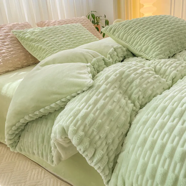 兔兔绒被套单件珊瑚绒被单人学生宿舍牛奶绒被罩套件150x200x230