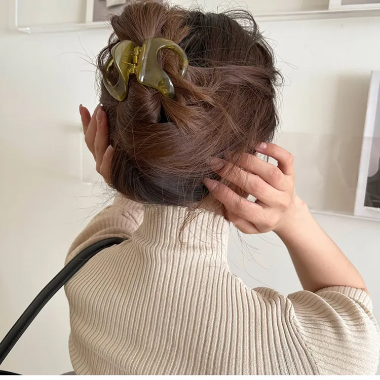 法式简约异性抓夹鲨鱼不规则设计夹后脑勺头饰抓夹马尾气质发夹