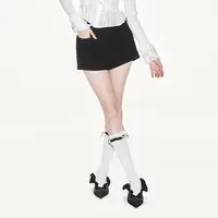 【陈大可】LE FAME/拉飞姆黑色蝴蝶结小A型口袋短裤P294
