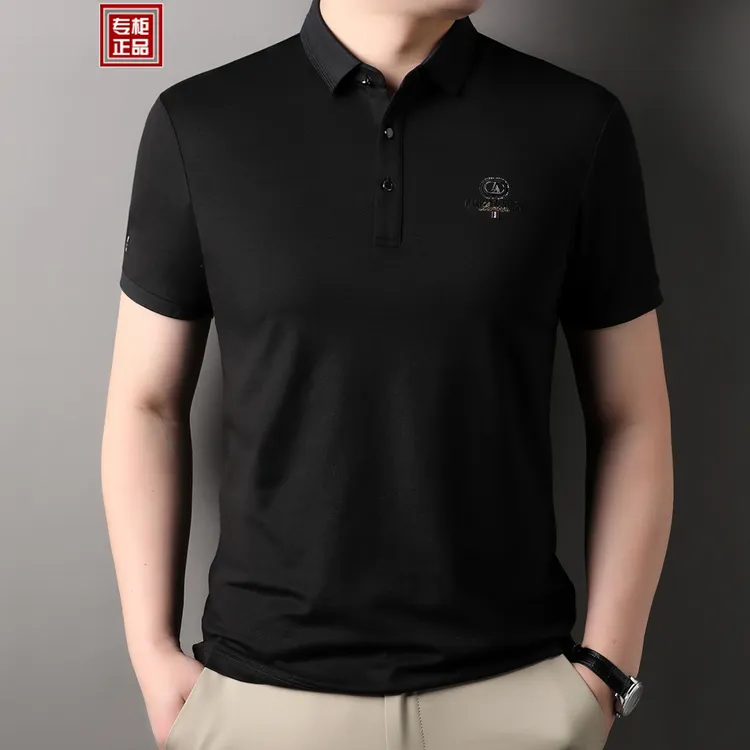 【高品质T恤】意大利专柜夏季男士短袖透气T恤商务休闲翻领Polo衫
