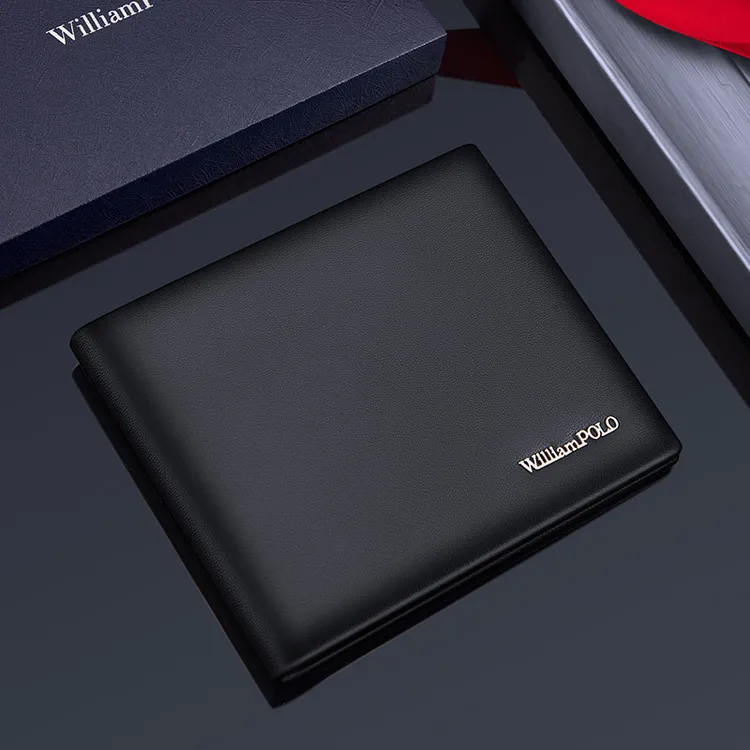 英皇保罗男士真皮钱包新款简约商务头层牛皮钱包钱夹男休闲多卡位