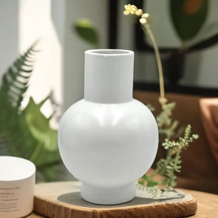 新款诧寂风简约花瓶陶瓷摆件|北欧现代家居客厅卧室内家用插花器