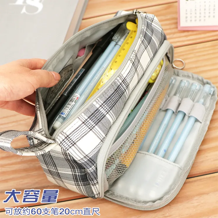 JK日韩ins风笔袋手提简约文具盒少女学生大容量多功能铅笔袋