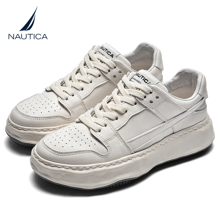 nautica/诺帝卡明星同款小白鞋小众休闲百搭时尚情侣厚底运动板鞋