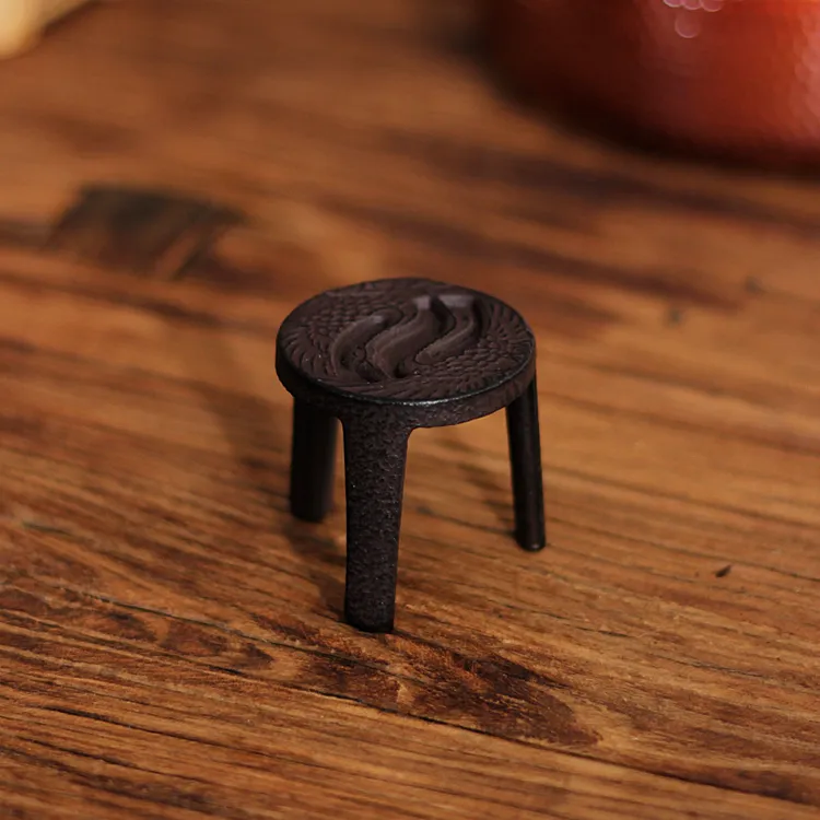 铸铁盖置铁盖托三足盖置陶瓷防尘茶具配件茶道围炉煮茶全手工配件