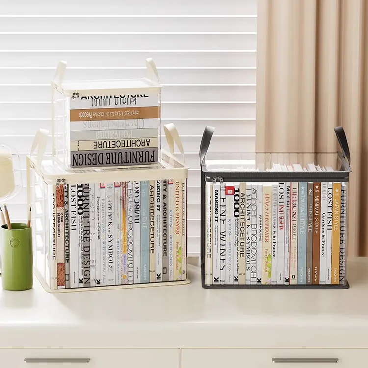 学生书本书籍收纳袋透明收纳筐防尘防水袋大容量学习用具收纳箱