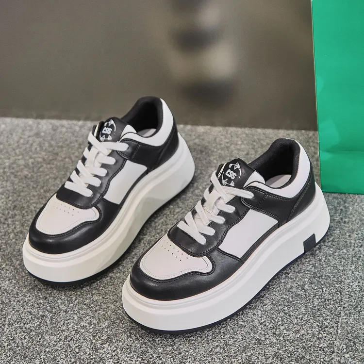 【熊猫鞋】新款爆款厚底增高休闲百搭真皮运动熊猫板鞋