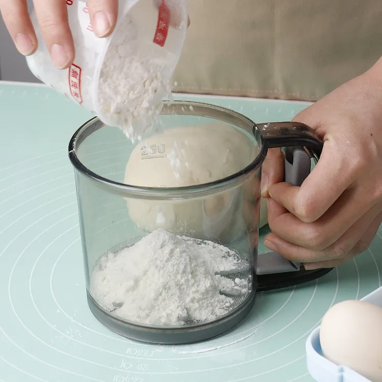 手持半自动面粉筛家用PP过滤面粉烘焙专用筛厨房超细过滤网筛杯