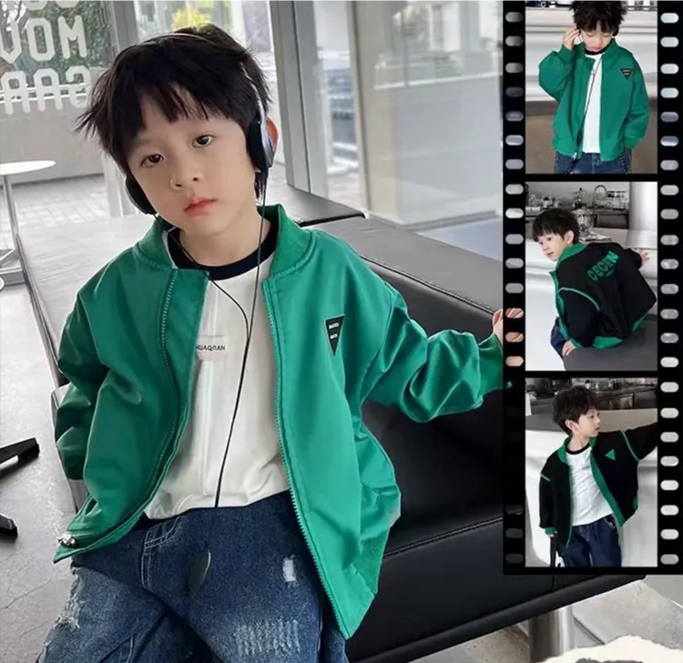 男童春装外套双面穿2025新款儿童春秋款宝宝棒球服男孩休闲衣服潮