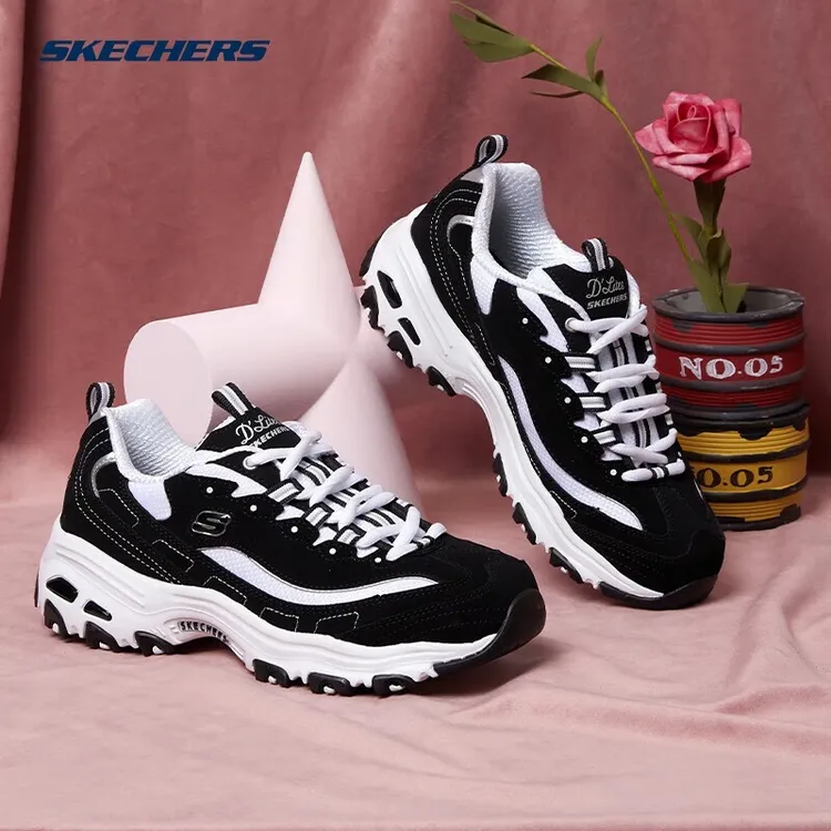 【热卖款】斯凯奇女鞋秋流光风经典熊猫鞋休闲户外运动鞋复古老爹鞋