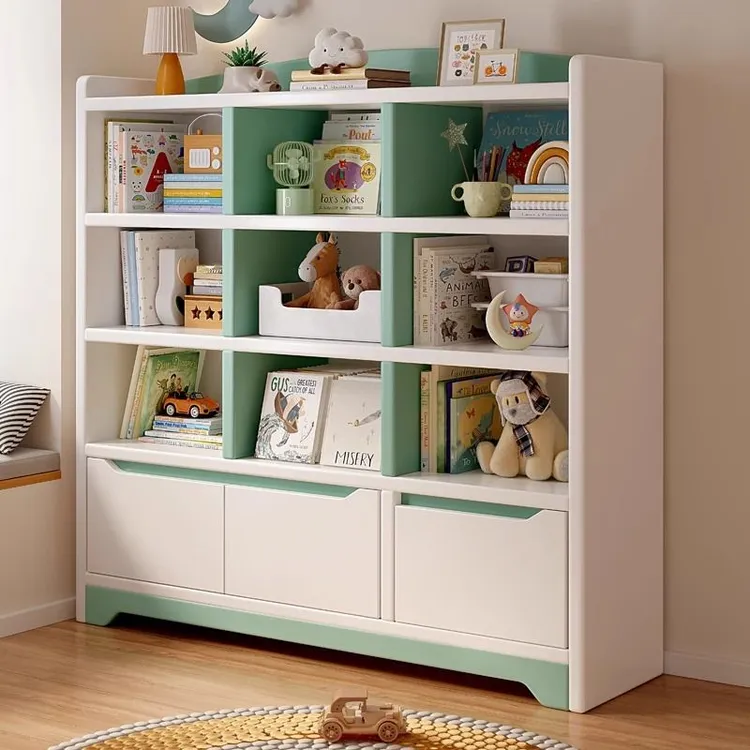 儿童生态板书柜书架置物架储物柜一体靠墙学生家用玩具收纳柜