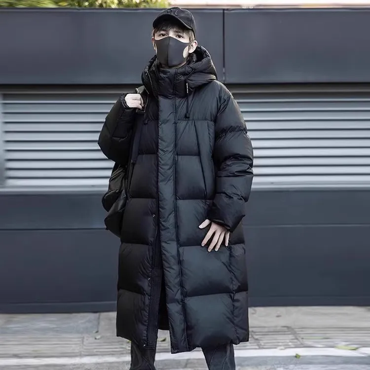 仓石一树潮牌冬季新款中长款羽绒男士服宽松加厚保暖过膝连帽外套