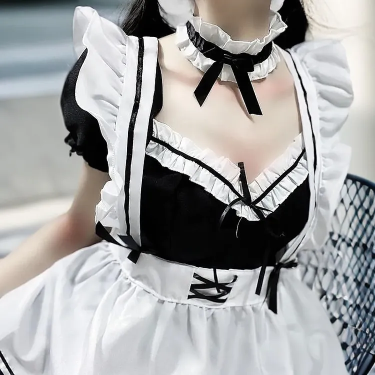 日系可爱少女动漫风女仆Lolita裙夏季表演服水手服裙子蕾丝性感