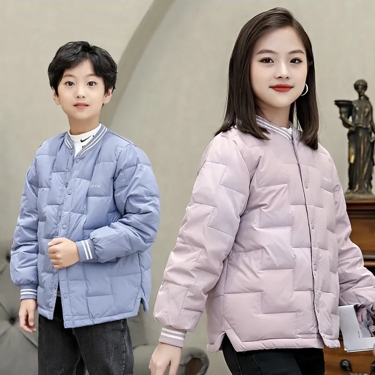 儿童羽丝绒服内胆校服内穿2025新款中大童男童学生轻薄款保暖冬装
