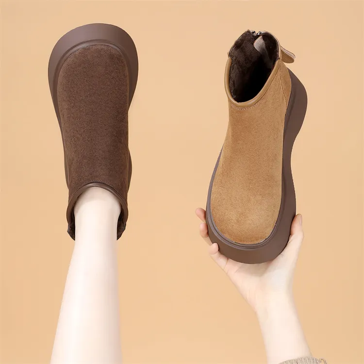 加绒勃肯短靴女2025年冬季新款复古二棉鞋加厚保暖防寒东北雪地靴