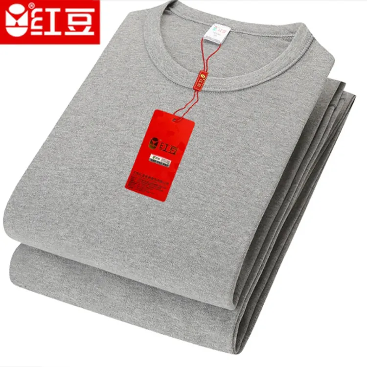 红豆男士秋衣秋裤套装薄款纯棉保暖内衣秋冬打底中老年高领线衣裤