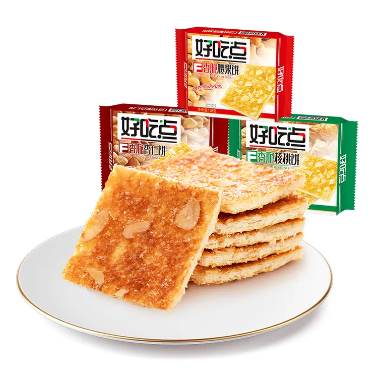 好吃点甄选点心零食好吃酥脆腰果香脆饼干桃酥108g*3美味鲜香添加