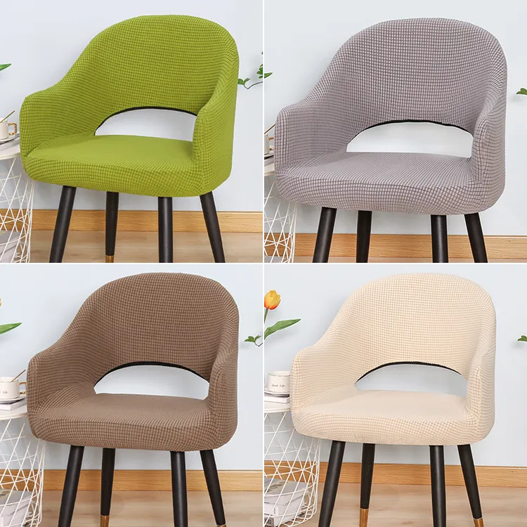 半圆镂空餐椅套北欧a字异形弧形靠背垫子一体弹力加厚家用凳子套