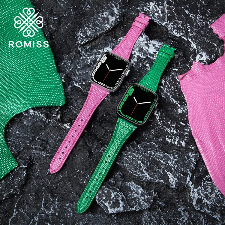 ROMISS适用iwatch表带法国蜥蜴皮制applewatch苹果手表表带手表带