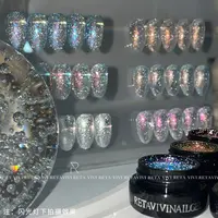 RETA VIVI 碎钻胶美甲专用甲油胶爆闪反光罐装胶2.5g